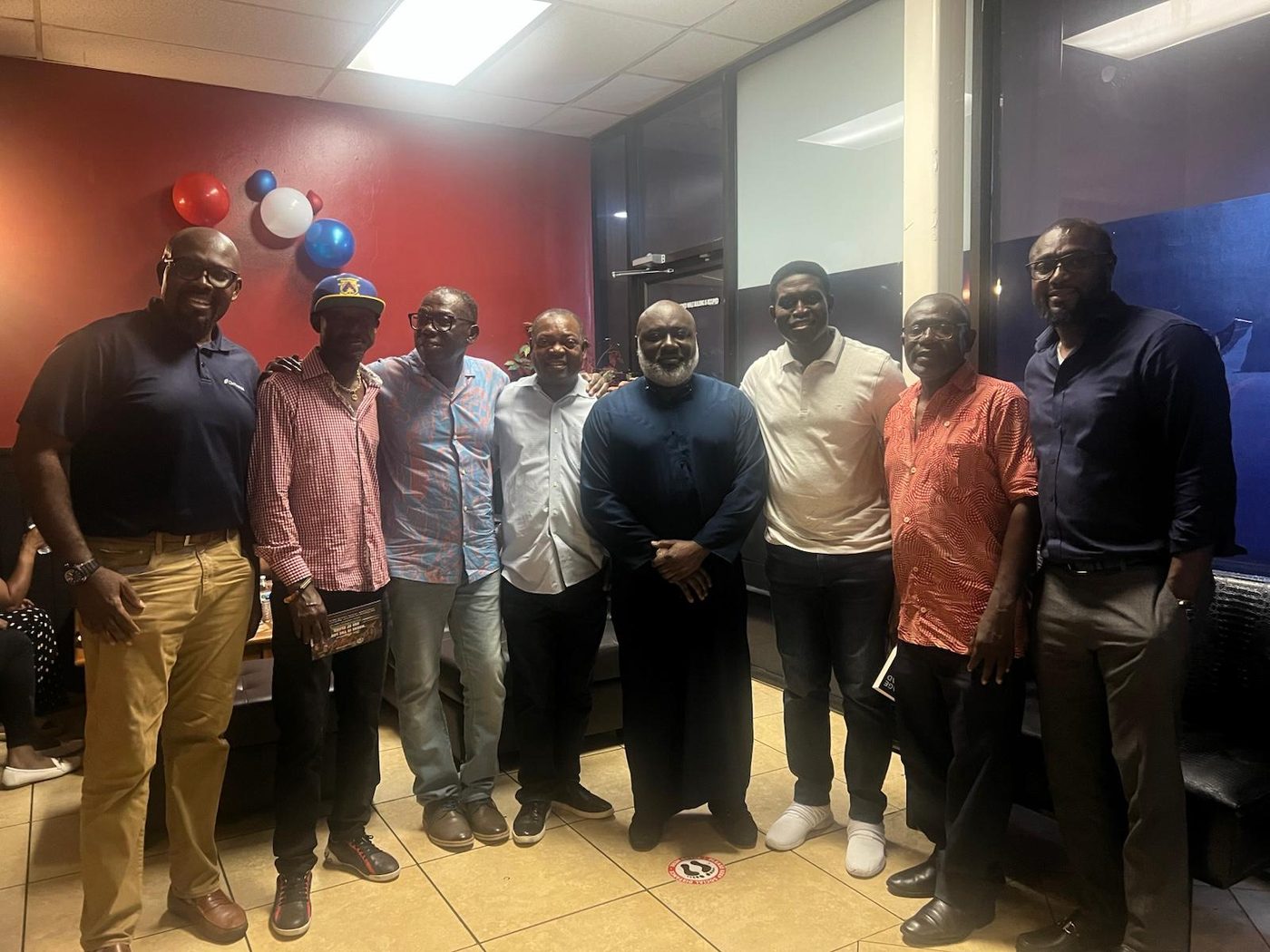 Members of the Houston chapter of Akatakyie USA gathered at an indoor chapter event